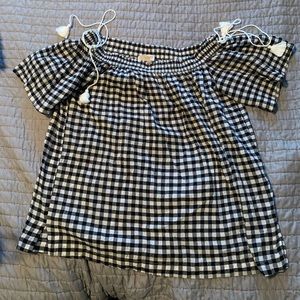 LOFT gingham off the shoulder top